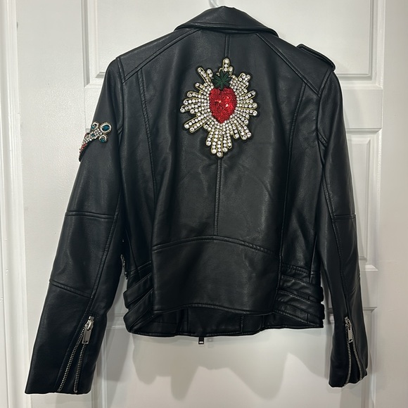 💎 Mango Jeweled Vegan Leather Jacket - Picture 5 of 8